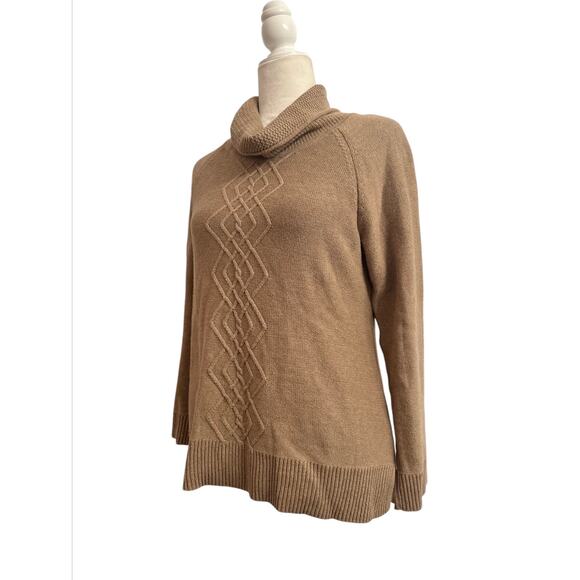 Karen Scott Womens Mocha Turtleneck Long Sleeve Knit Sweater Size Petite Medium - Picture 3 of 9